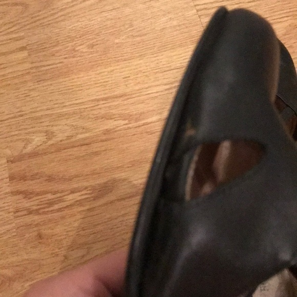 Ros Hommerson Black Leather miniwedge shoes - Picture 6 of 7